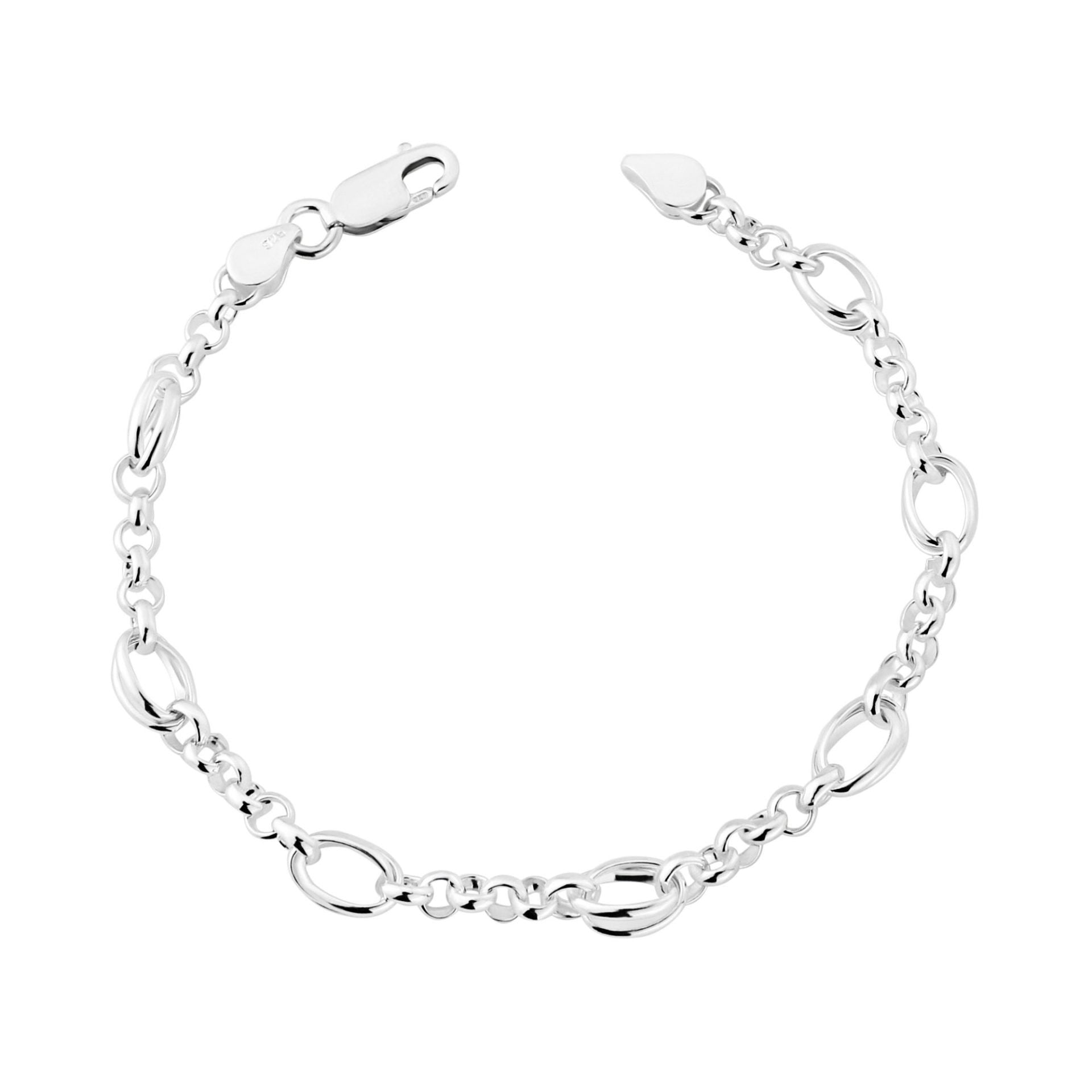 SILV DBLE OVAL LINK & BELCHER ALT LINK B'LET
