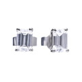 SILV ZIRC DIAMONFIRE EMERALD CUT CL. STUD ER