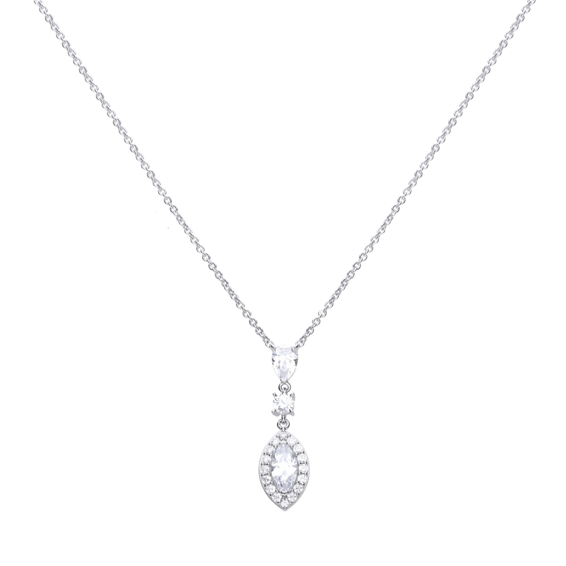 SILV ZIRC DIAMONFIRE MARQUIS PAVE PENDANT
