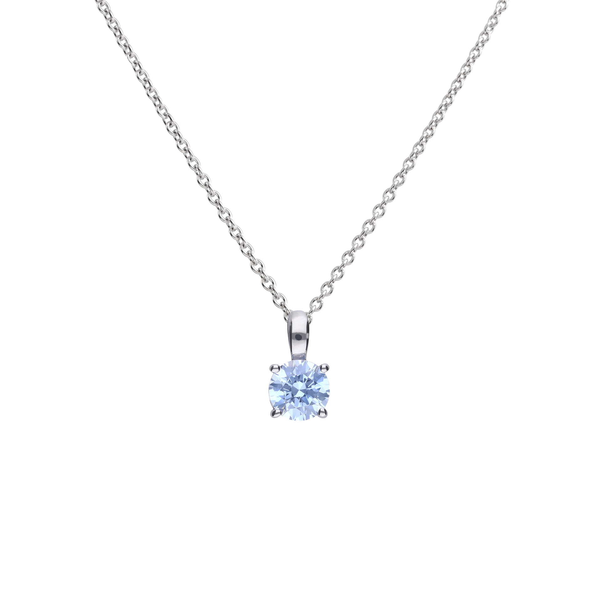 SILV ZIRC DF SOLITAIRE PALE BLUE CLW STUD PEND