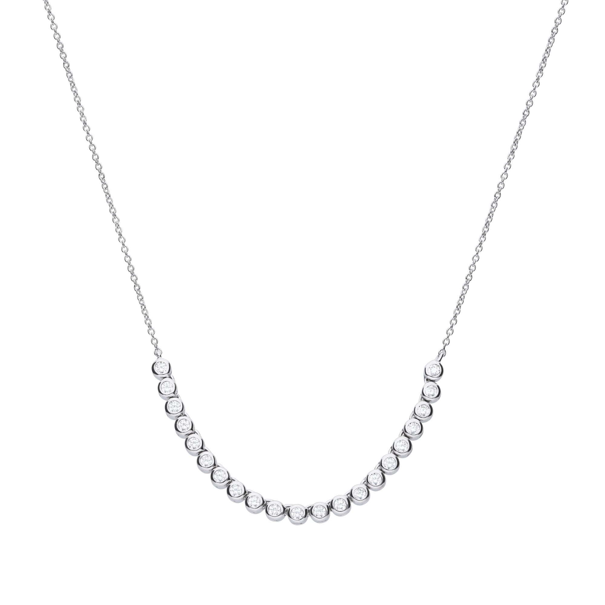 SILV ZIRC DIAMONFIRE HALF TENNIS BEZ PENDANT