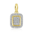 9YG 0.15CTS DIAMOND RECT CLUSTER PENDANT
