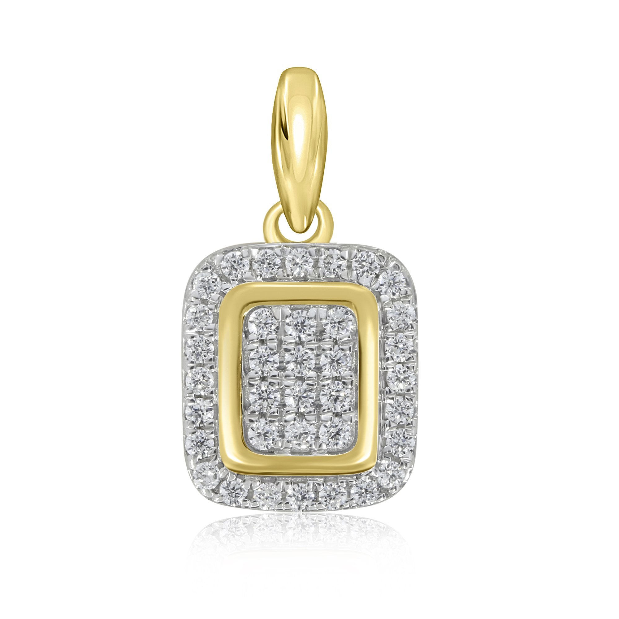 9YG 0.15CTS DIAMOND RECT CLUSTER PENDANT