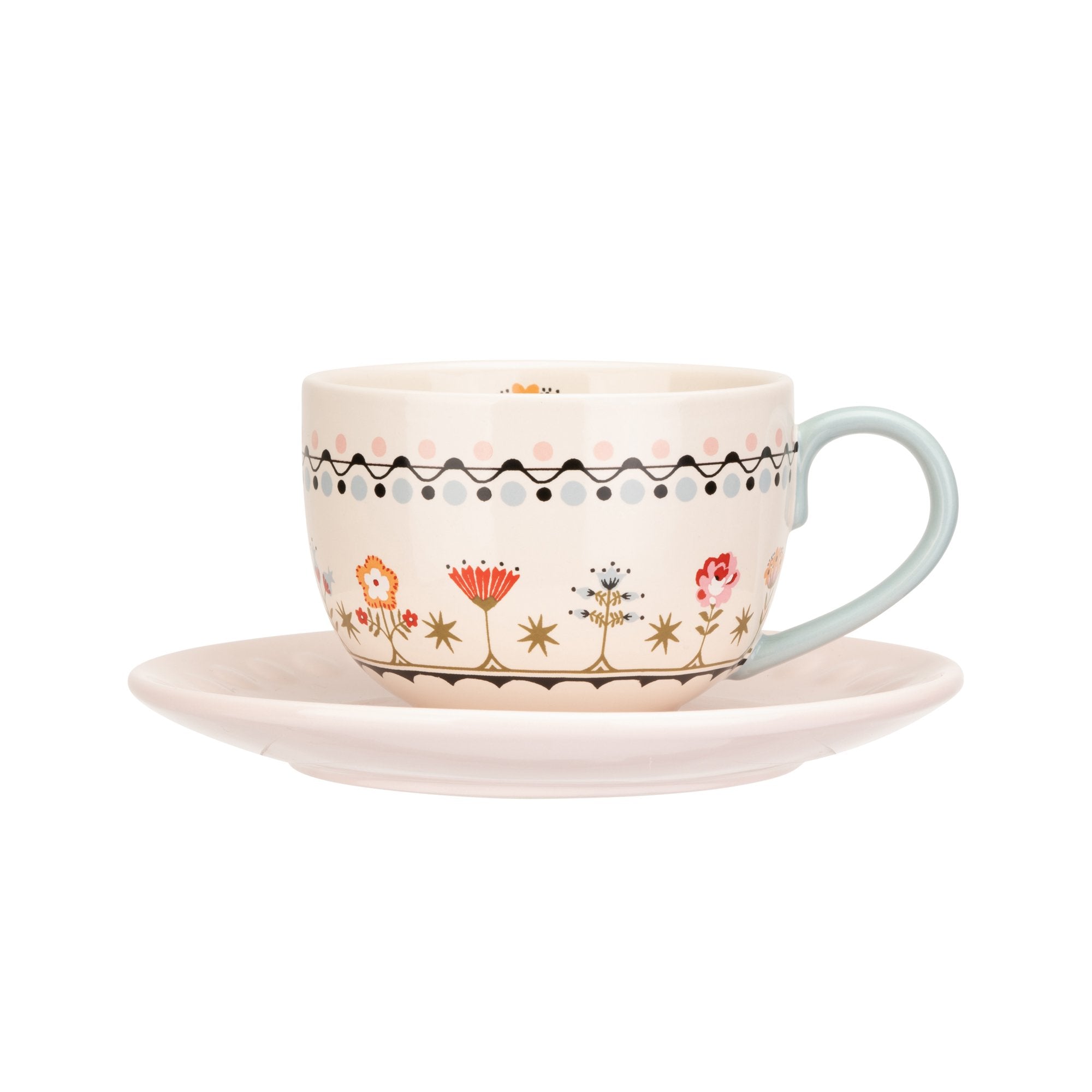 CATH KIDSTON FLOWER TEACUP & SAUCER SET