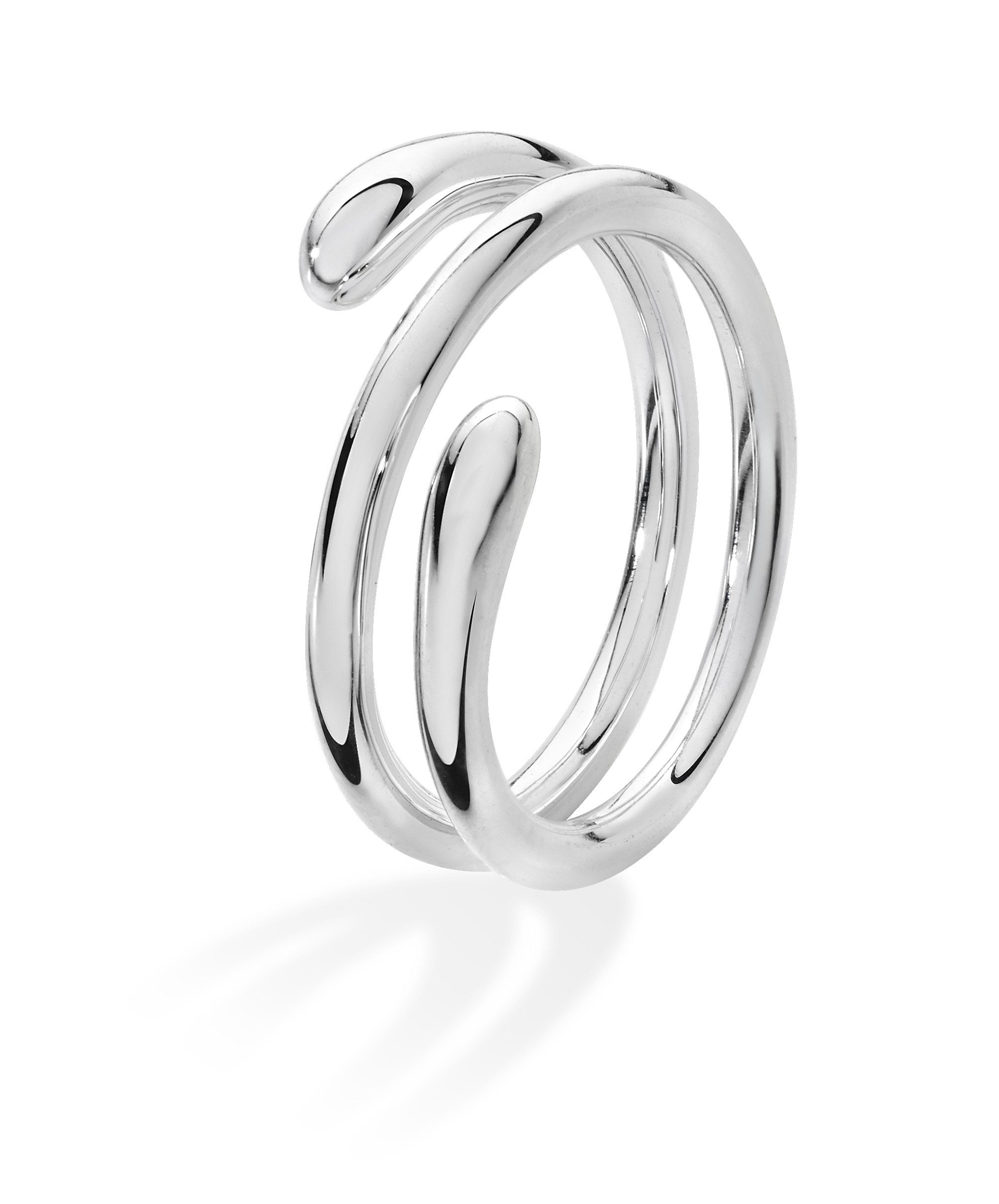 LADIES SILVER COIL DRIP RING SIZE