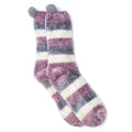 POM COSY LILAC STRIPE SOCKS