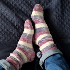 POM COSY LILAC STRIPE SOCKS