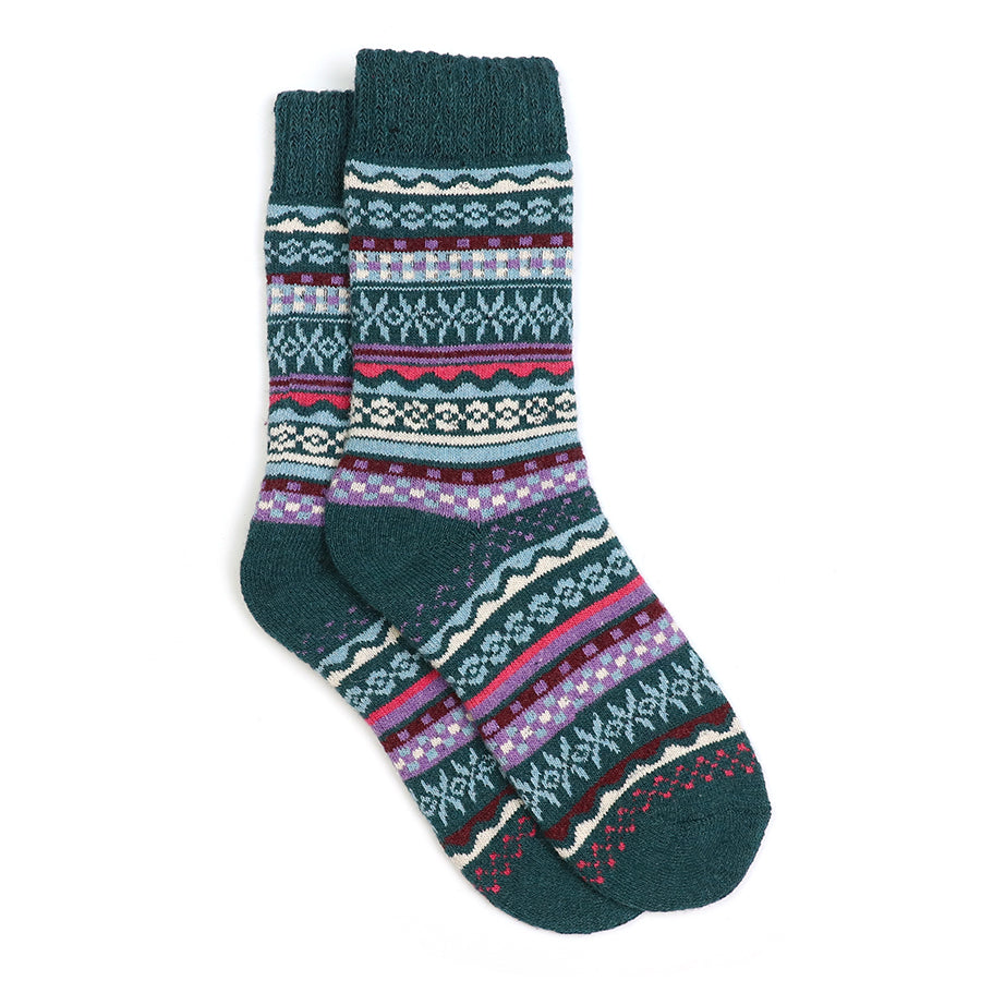 POM TEAL STRIPED COSY SOCKS