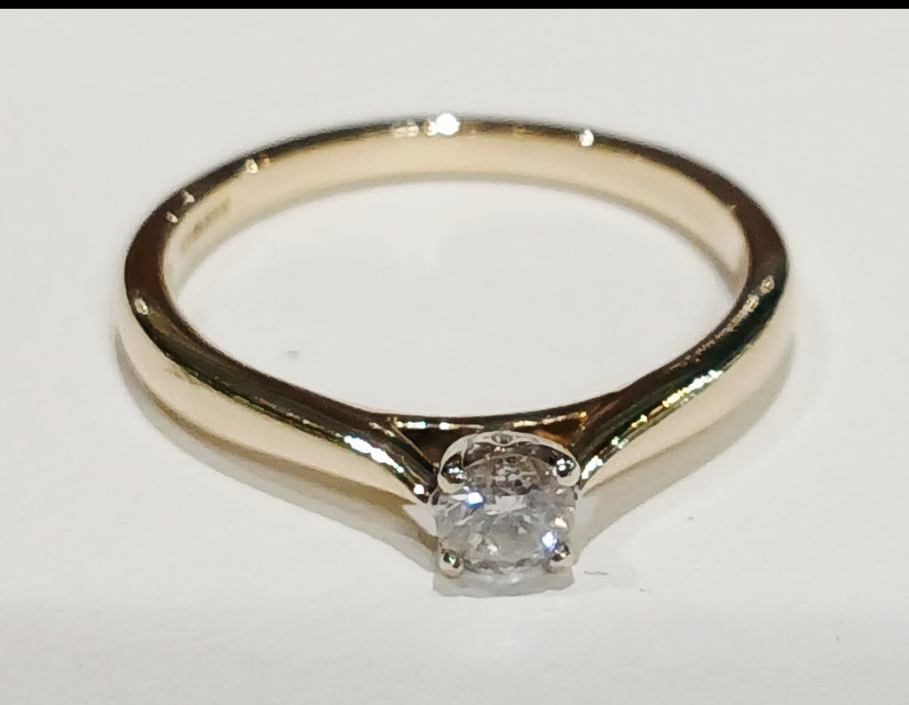 9ct Yellow Gold 0.20CT Diamond Solitaire Ring