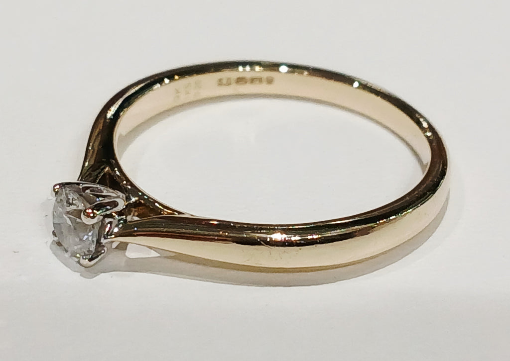 9ct Yellow Gold 0.20CT Diamond Solitaire Ring