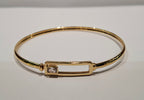 9CT 4.5G RECT CZ SET BANGLE