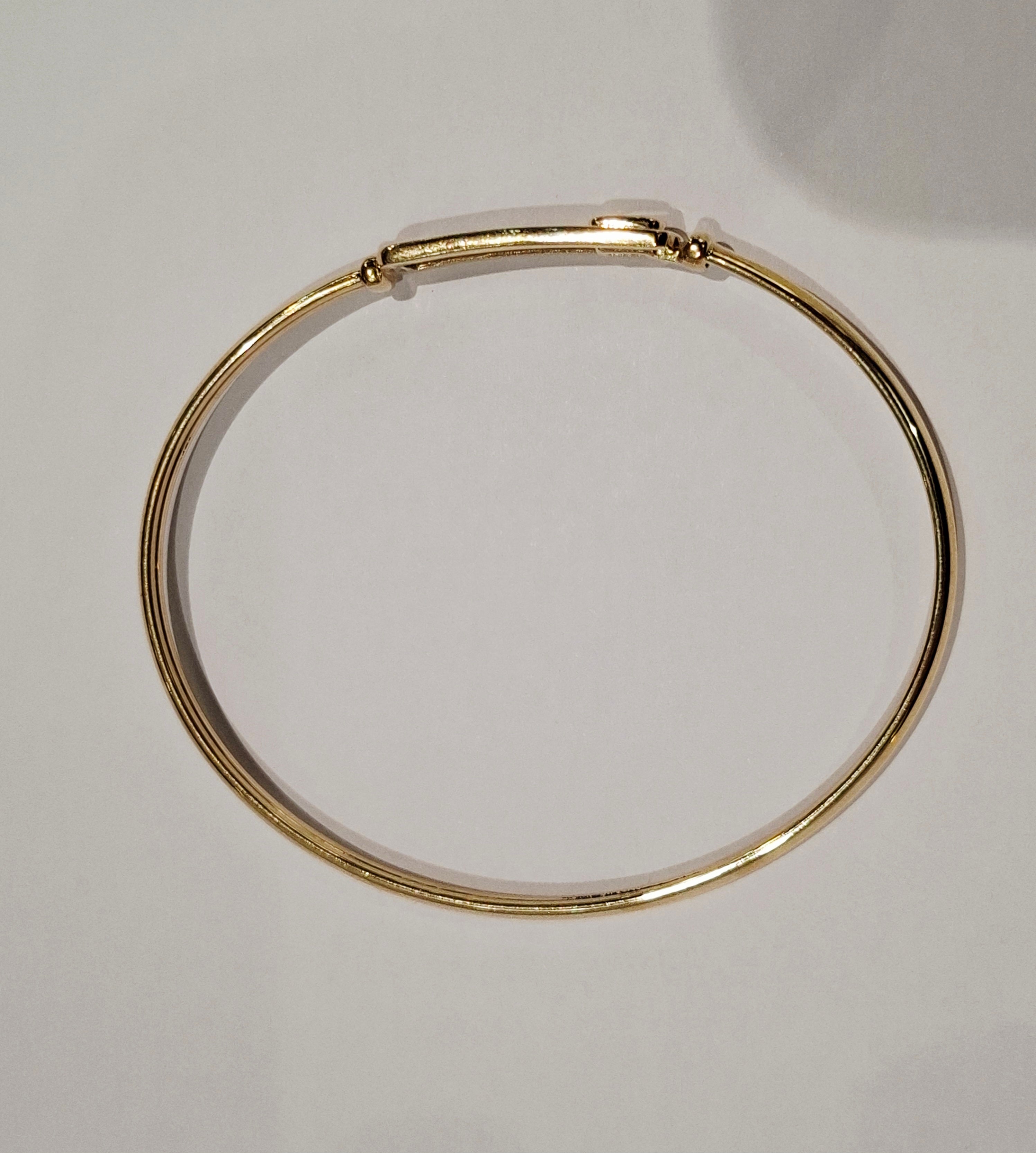 9CT 4.5G RECT CZ SET BANGLE