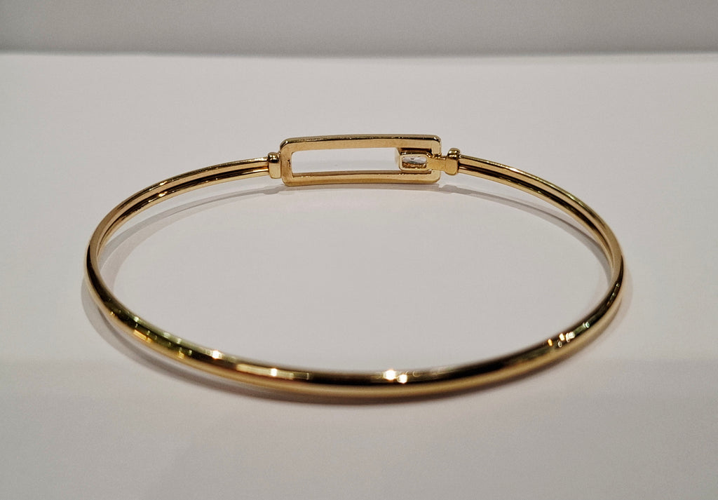 9CT 4.5G RECT CZ SET BANGLE