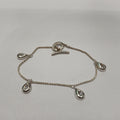 SILVER 4 WHITE CZ TEAR DROP LINKS OF LONDON BRACELET