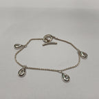 SILVER 4 WHITE CZ TEAR DROP LINKS OF LONDON BRACELET