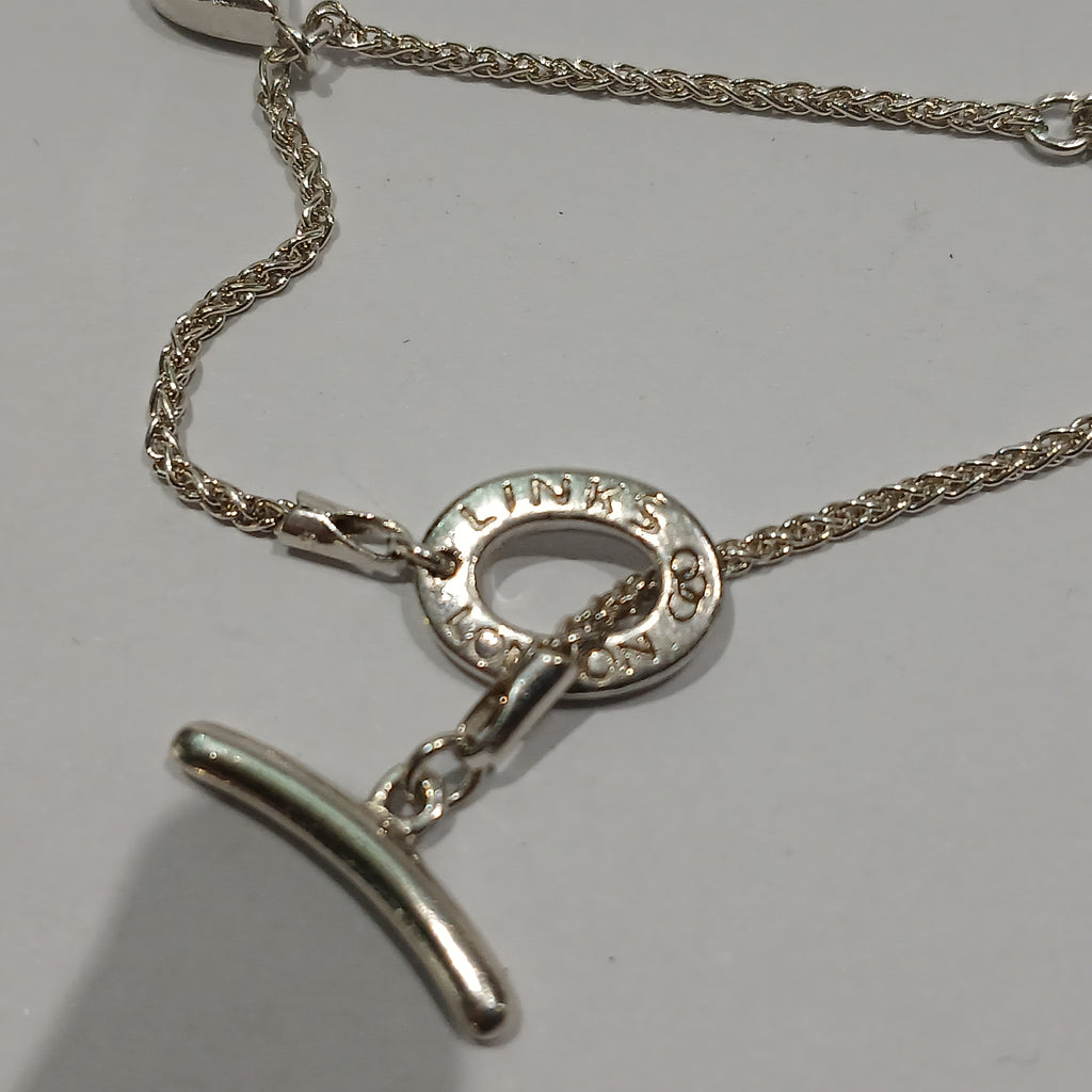 SILVER 4 WHITE CZ TEAR DROP LINKS OF LONDON BRACELET