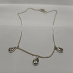 SILVER 3 WHITE CZ TEAR DROP LINKS OF LONDON NECKLET