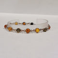 SILVER MULTI COLOUR 12 AMBER RND STONE BLET