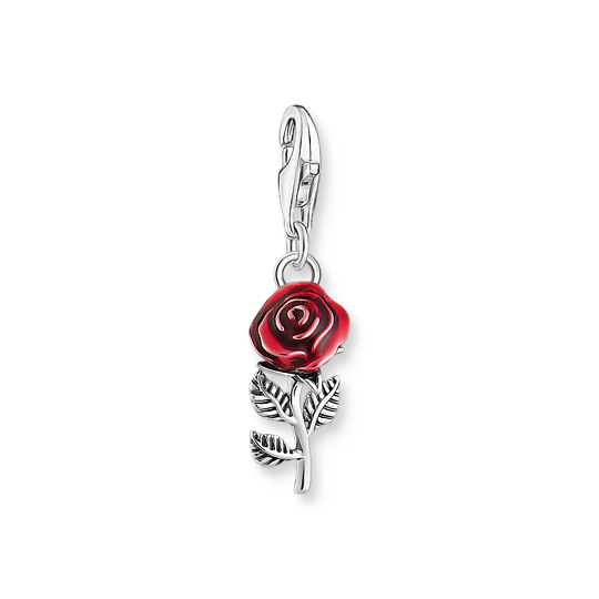 T SABO SILV RED ROSE CHARM