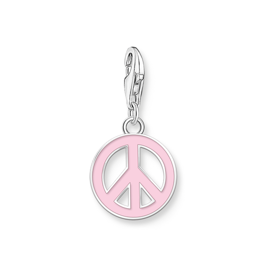 T SABO SILV PINK PEACE SIGN CHARM
