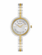 LDS BULOVA TT RND SILV CRYST SET DL. BW