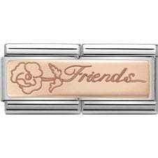 NOM RG FRIENDS WITH FLOWER DOUBLE ENGRAVED