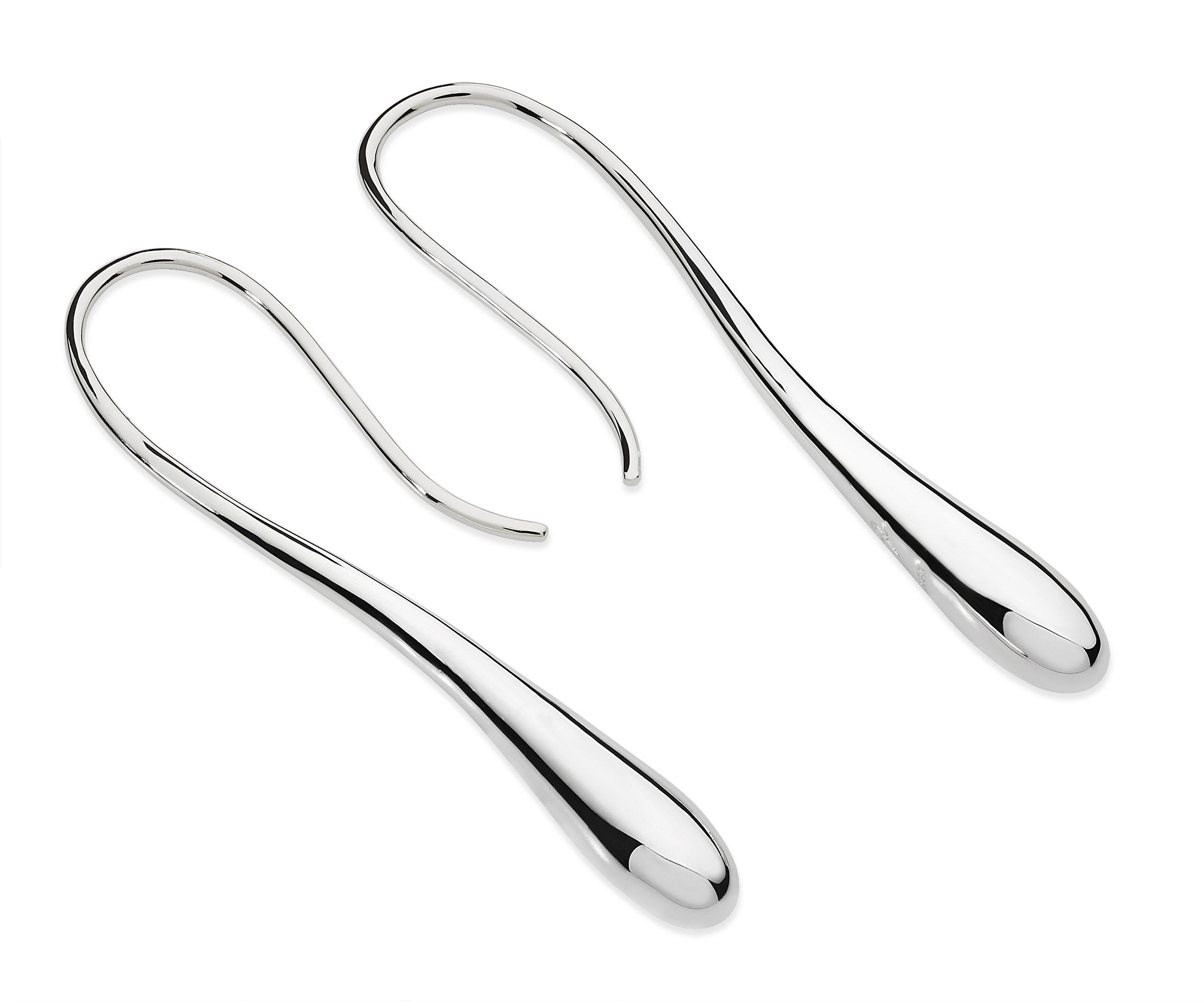 LADIES SILVER SOLID DRIP EARRINGS