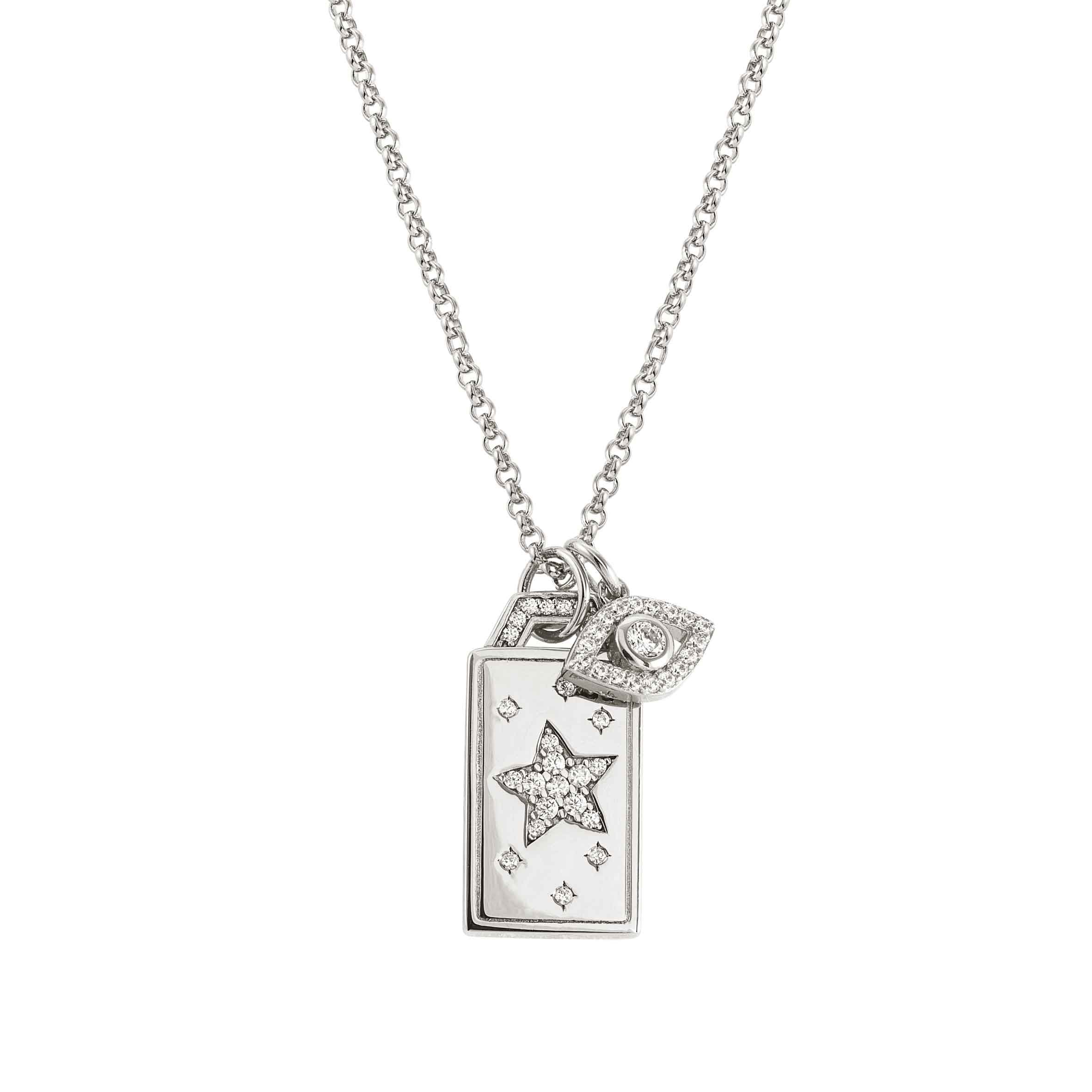 NOM SILV | CZ STAR LET OPPORTUNITY LIGHT MY WAY PENDANT TALISMEN