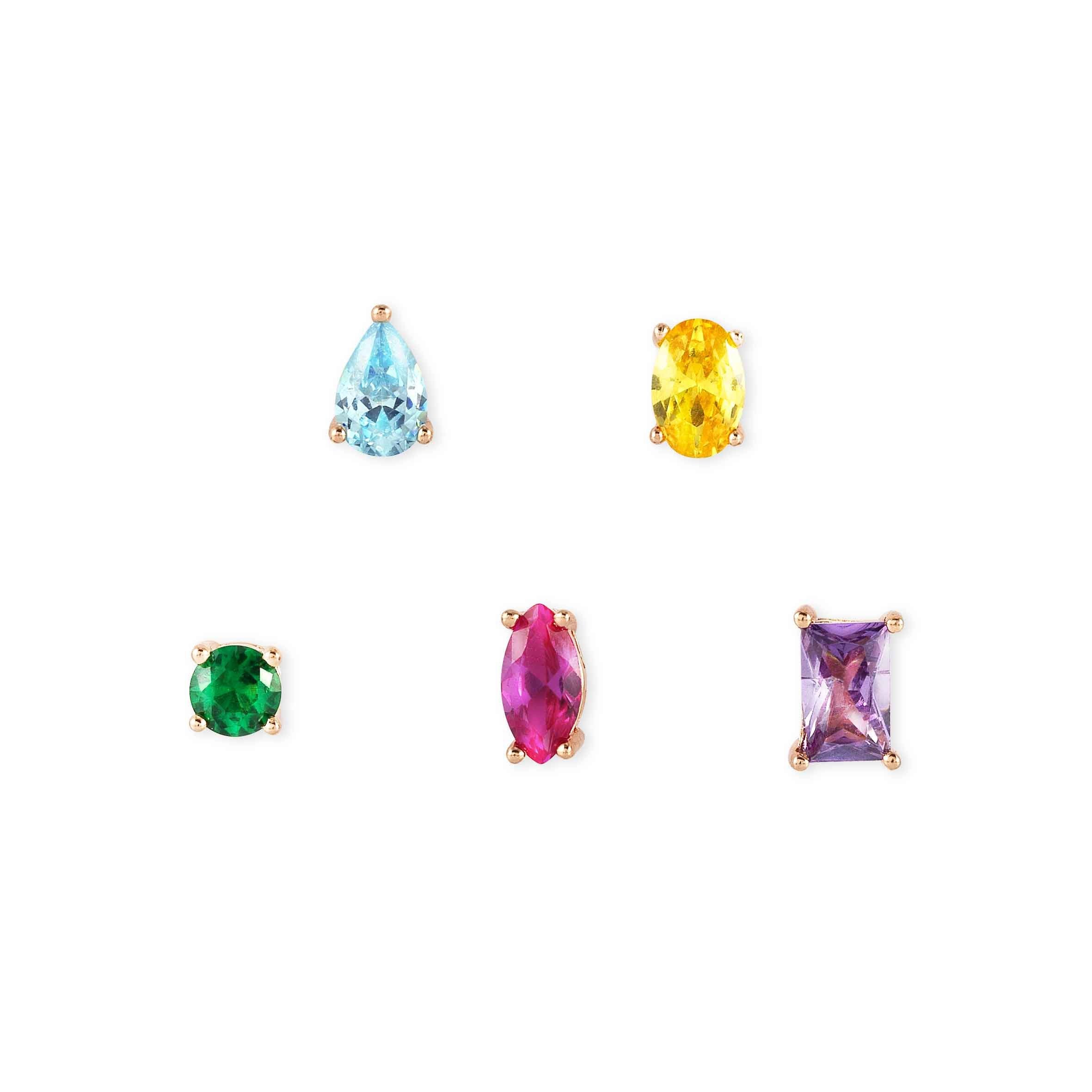NOM SIL CZ MIXED SHAPE MULTI COLOUR ST. ERS - COLOUR WAVE
