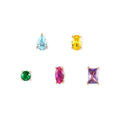 NOM SIL CZ RGP PINK MARQ SHAPE STUD ERS - COLOR WAVE