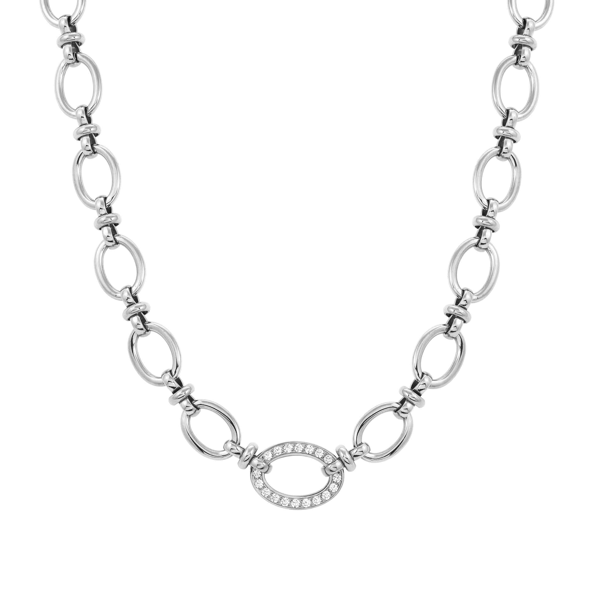NOM NLET SS BOLD OPE LINK OVAL CZ SET - AFFINITY