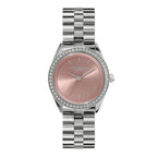 SPORTS LUXE 34MM LDS SS OLIVIA BURTON RND PINK DL. CZ BEZEL SET BW