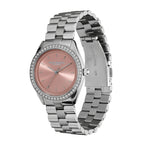 SPORTS LUXE 34MM LDS SS OLIVIA BURTON RND PINK DL. CZ BEZEL SET BW