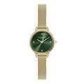 LDS GP OLIVIA B RND GRN 23MM DL MESH BRACELET WATCH