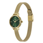 LDS GP OLIVIA B RND GRN 23MM DL MESH BRACELET WATCH