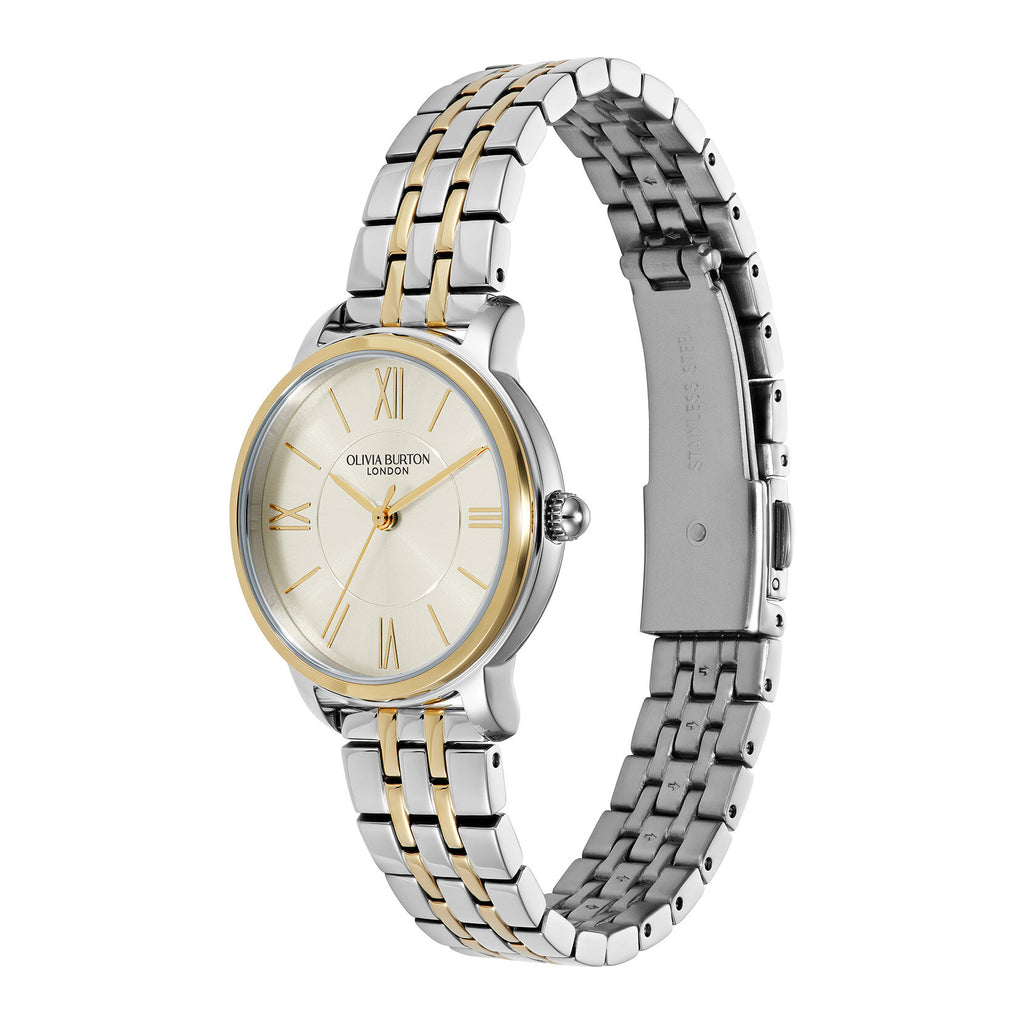 LDS SS GP OLIVIA BURTON RND WHT SILV DL. WESTBOURNE BW