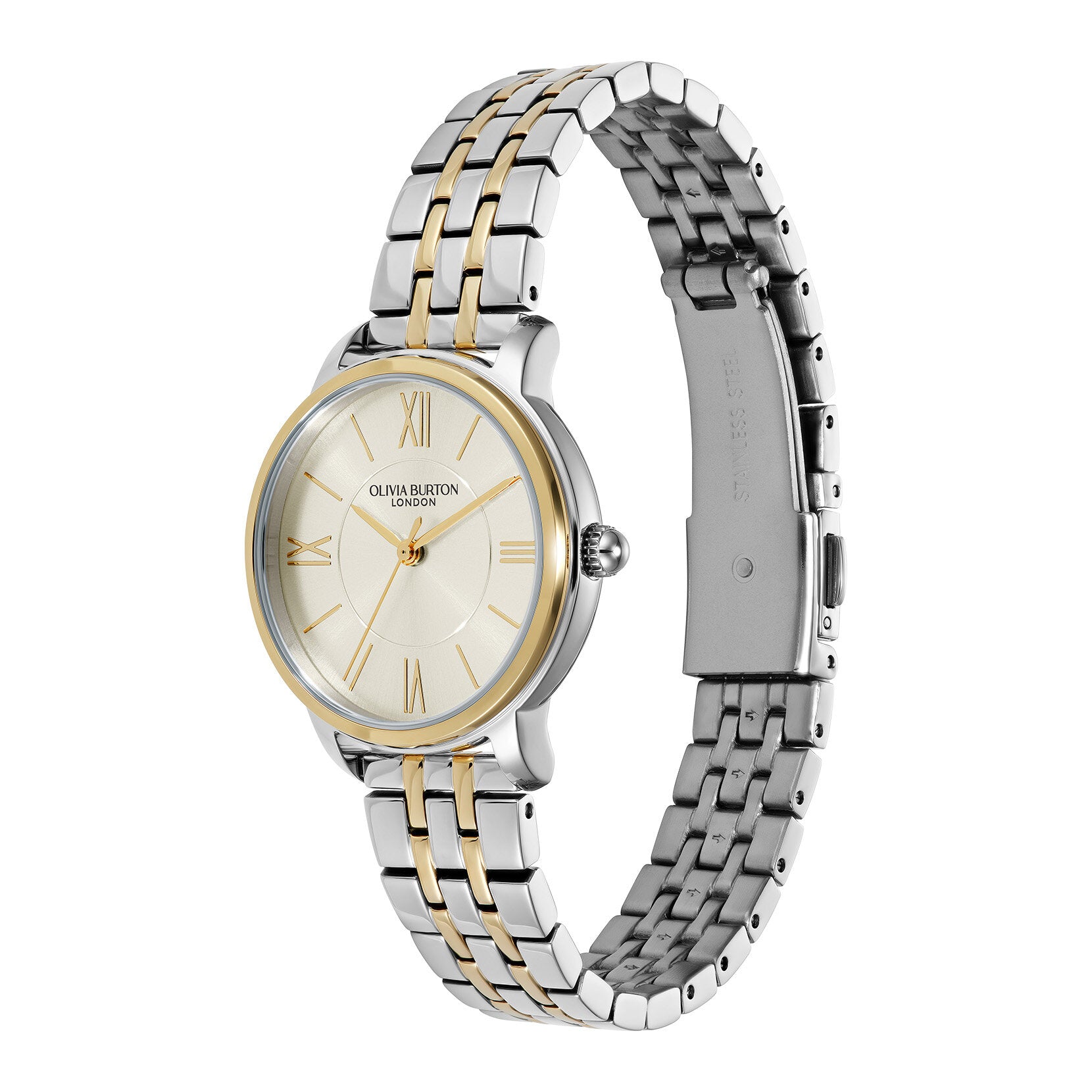 LDS SS GP OLIVIA BURTON RND WHT SILV DL. WESTBOURNE BW