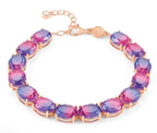 240809/030 NOMINATION RGP SILVER CZ OVL PNK/PUR ST. BRACELET - SYMBIOSI
