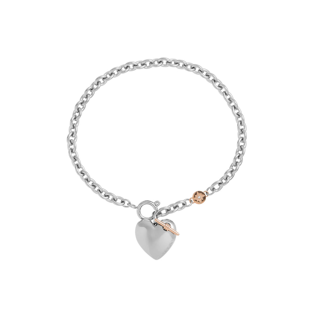 STEEL SILVER COLOUR CLASSIC KNOT HEART BELCHER BRACLET