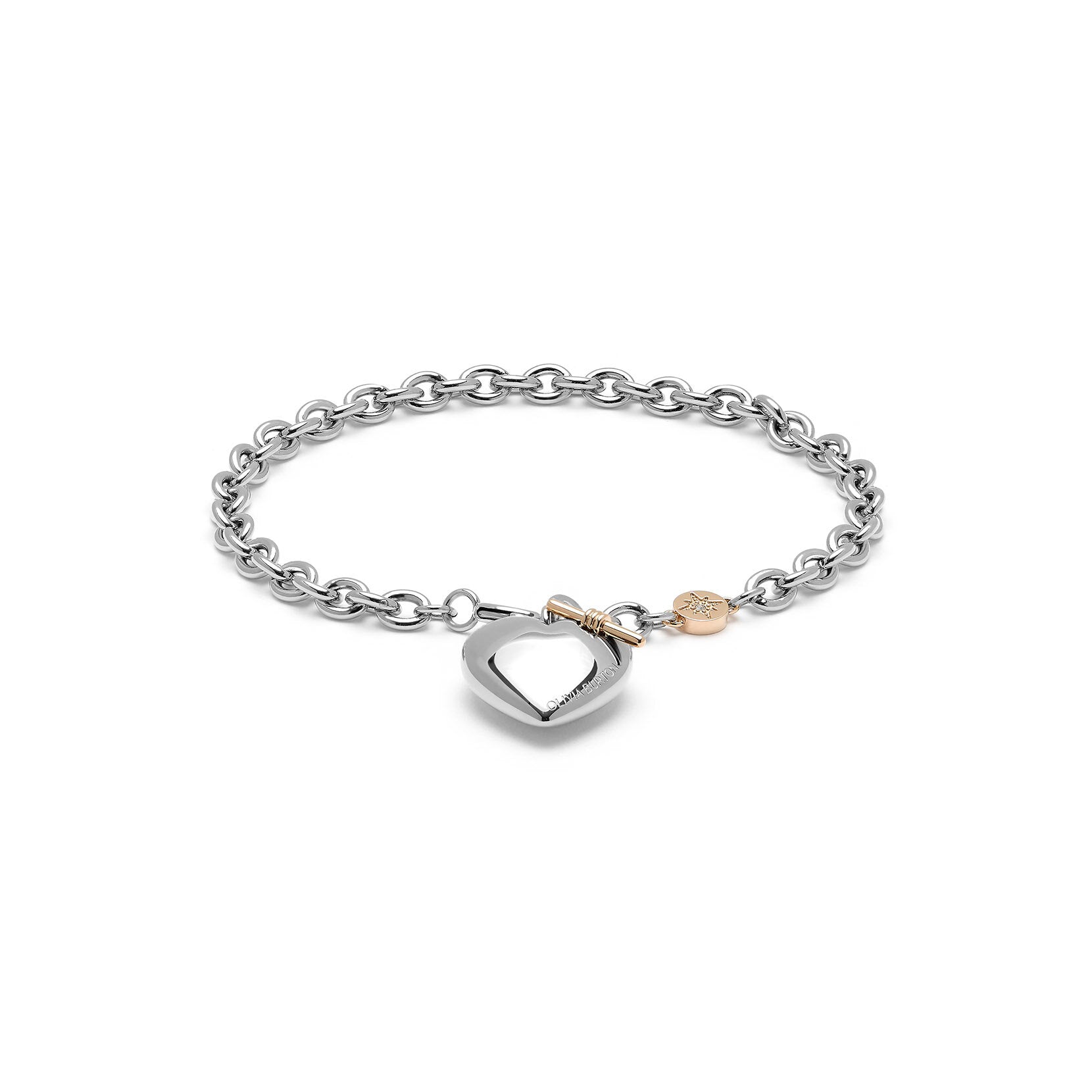 STEEL SILVER COLOUR CLASSIC KNOT HEART BELCHER BRACLET