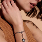 STEEL SILVER COLOUR CLASSIC KNOT HEART BELCHER BRACLET
