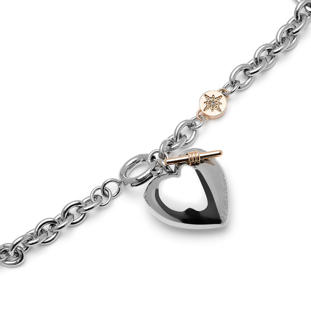 STEEL SILVER COLOUR CLASSIC KNOT HEART BELCHER BRACLET