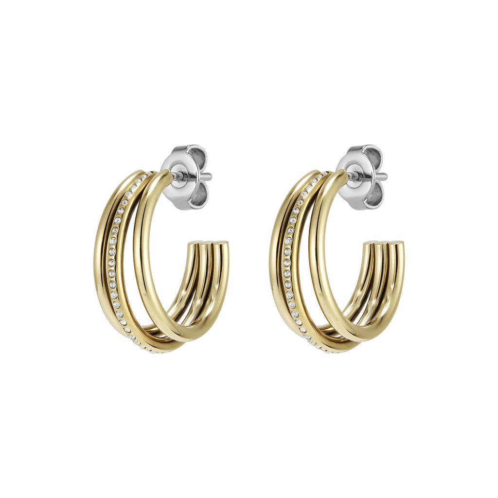 OLIVIA BURTON SS GP CRYSTAL CLAW HOOP EARRINGS
