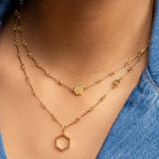 OLIVIA BURTON SS GP OPEN HEX BAR LINK NECKLET