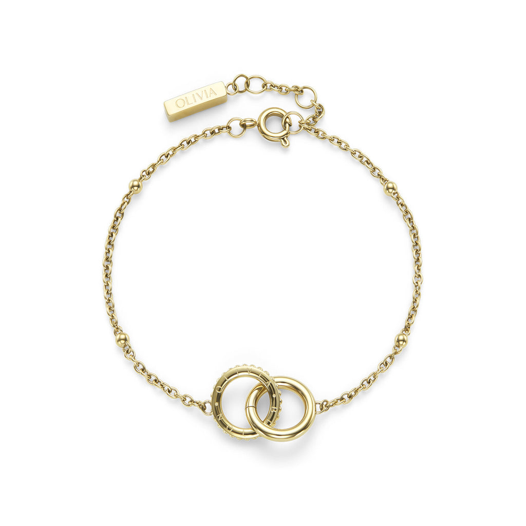 STEEL GP INTERLINKING CLASSIC BRACELET WITH BEADED DETAIL CHAIN