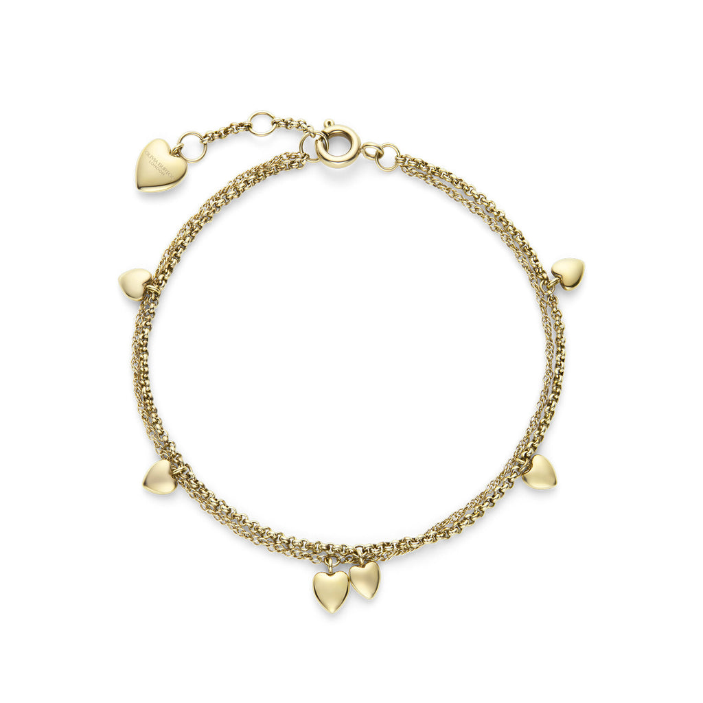 OLIVIA BURTON SS GP MINI HEART DOUBLE ROW BRACELET.