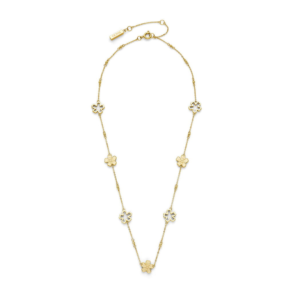 Forget Me Not Floral Gold Plated Necklace by Olivia Burton