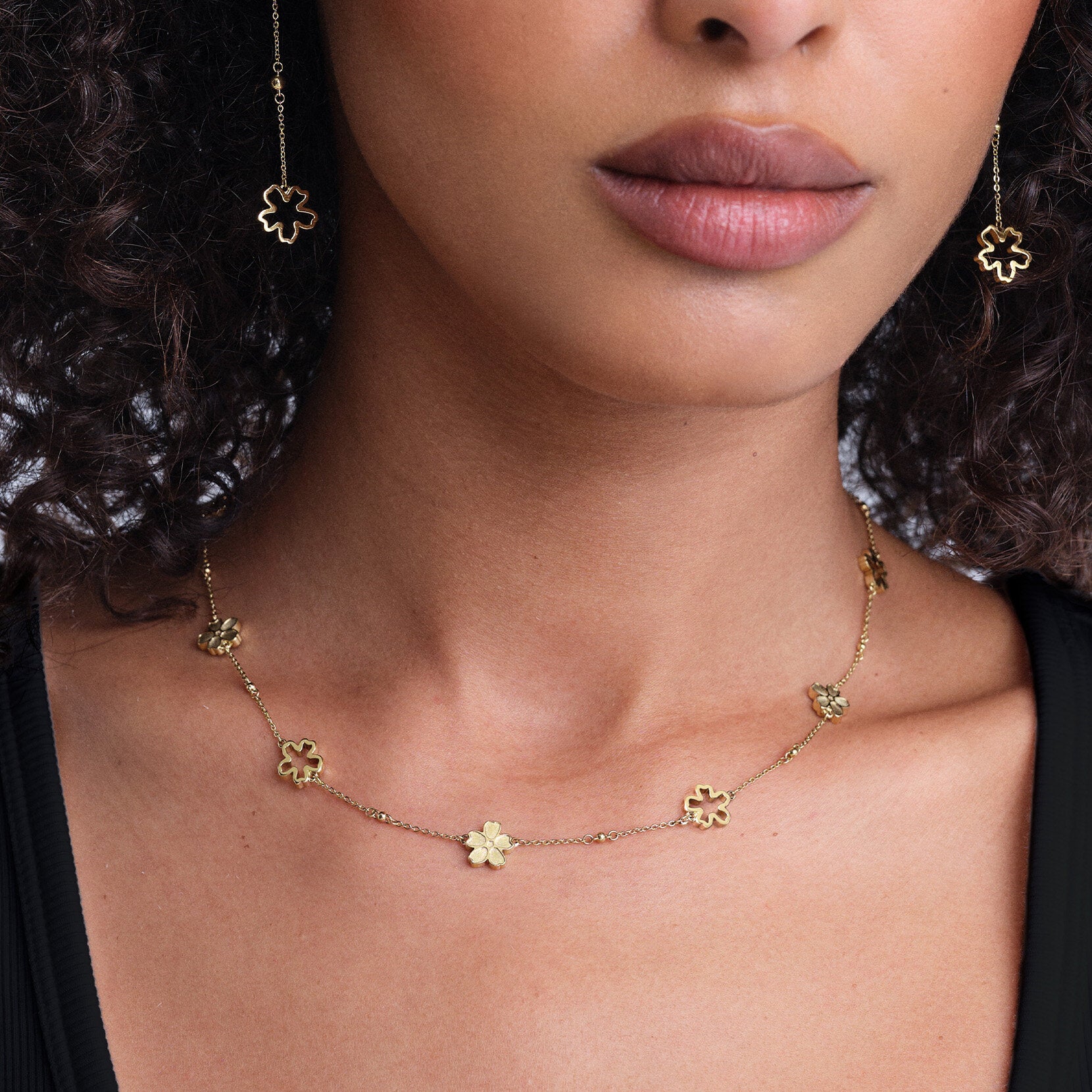 Forget Me Not Floral Gold Plated Necklace by Olivia Burton