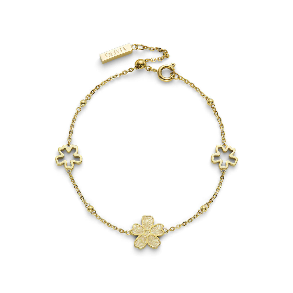 Forget Me Not Floral Gold Plated Bracelet by Olivia Burton