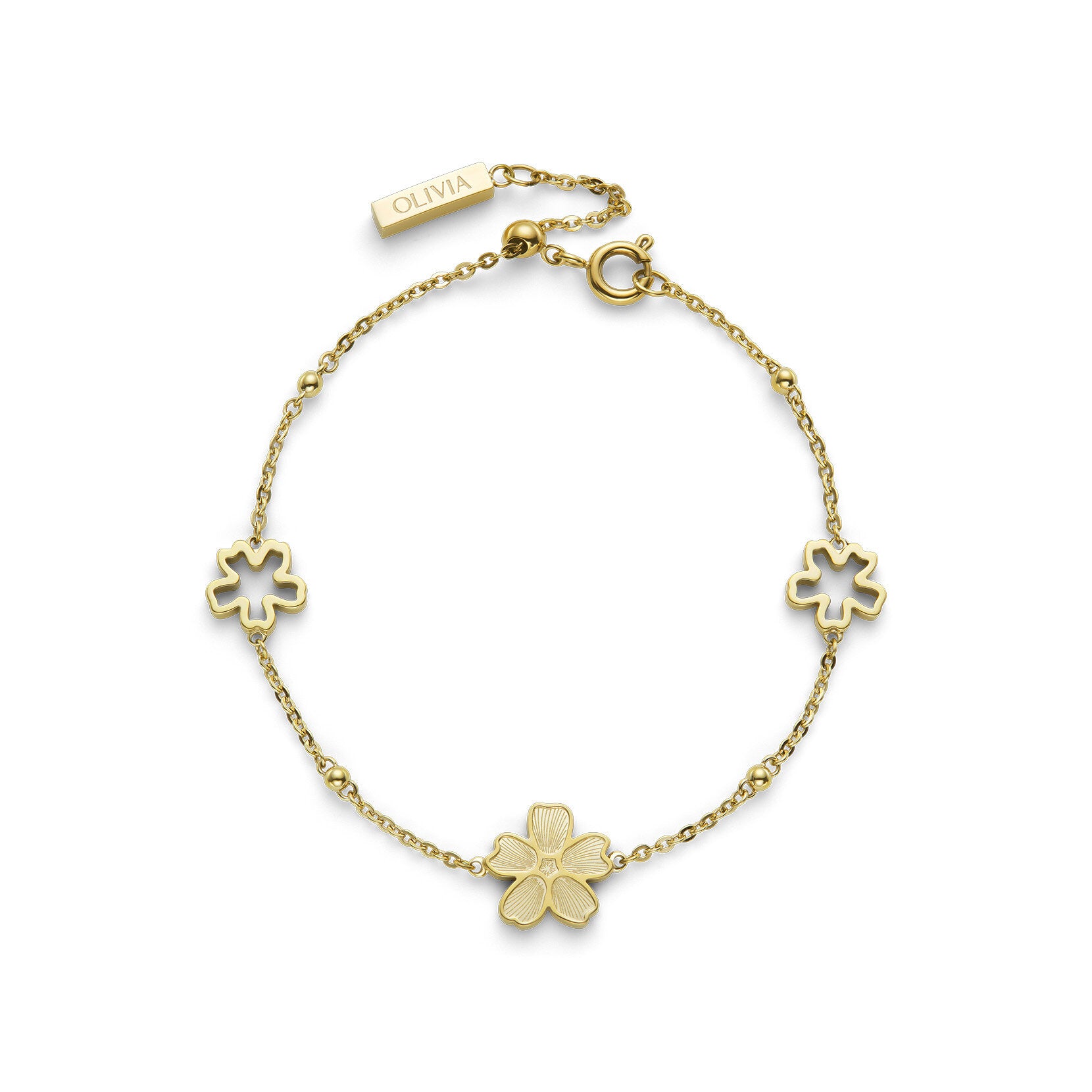Forget Me Not Floral Gold Plated Bracelet by Olivia Burton